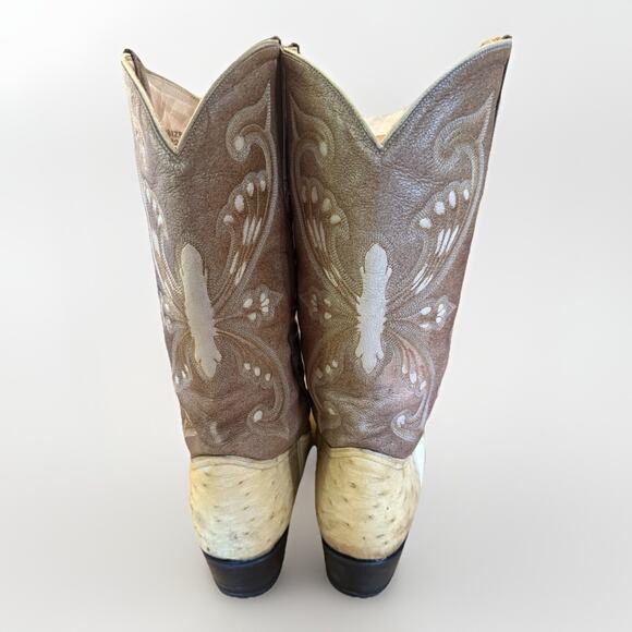 El Padrino Western Full Quill Ostrich Cowboy Boots Size 13 US Light Brown Upper main image 7